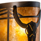 Meyda Lighting Steer Skull 12" Antique Copper Wall Sconce With Amber Mica Shade Glass