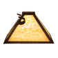 Meyda Lighting Steer Skull 16" Rust Frame With Beige Art Shade Glass