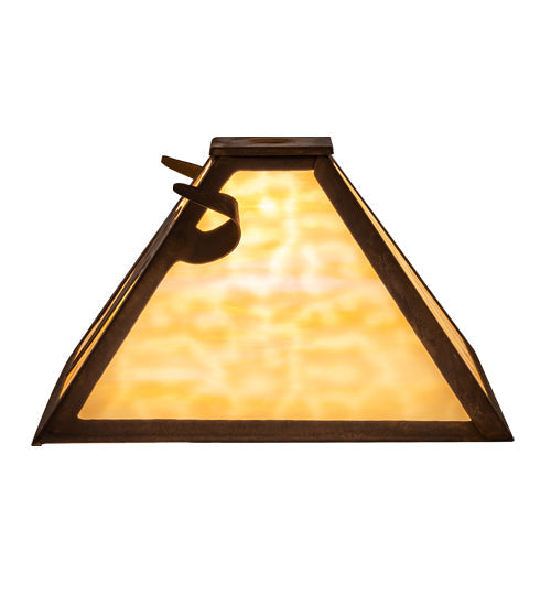 Meyda Lighting Steer Skull 16" Rust Frame With Beige Art Shade Glass