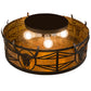 Meyda Lighting Steer Skull 23" 4-Light Antique Copper Flush Mount Light With Amber Mica Shade Glass