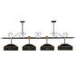 Meyda Lighting Stefano 78" 4-Light Blackwash & Gold Accent Island Pendant Light