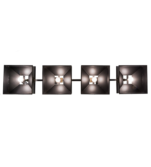 Meyda Lighting Stefano 78" 4-Light Blackwash & Gold Accent Island Pendant Light