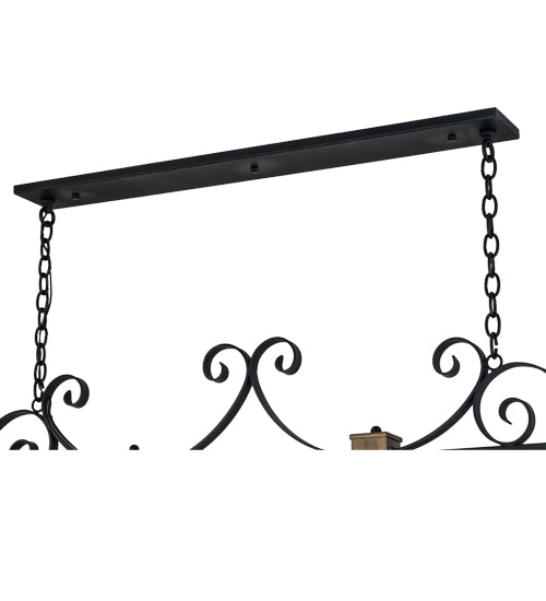 Meyda Lighting Stefano 78" 4-Light Blackwash & Gold Accents Island Pendant Light