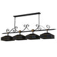 Meyda Lighting Stefano 78" 4-Light Blackwash & Gold Accents Island Pendant Light