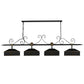 Meyda Lighting Stefano 78" 4-Light Blackwash & Gold Accents Island Pendant Light
