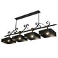 Meyda Lighting Stefano 78" 4-Light Blackwash & Gold Accents Island Pendant Light