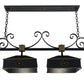 Meyda Lighting Stefano 78" 4-Light Blackwash & Gold Accents Island Pendant Light