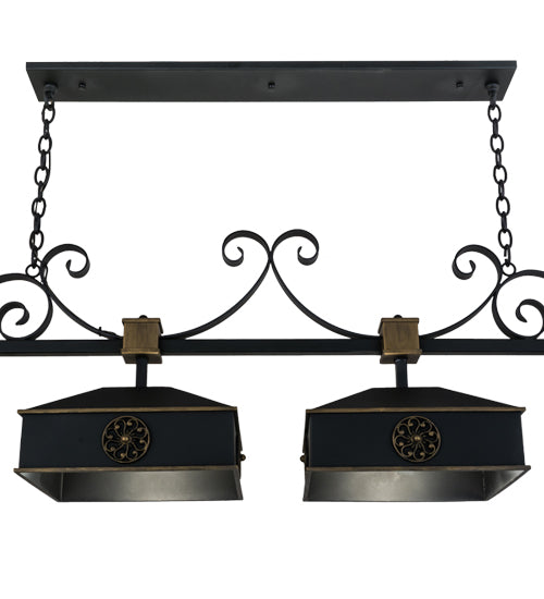 Meyda Lighting Stefano 78" 4-Light Blackwash & Gold Accents Island Pendant Light