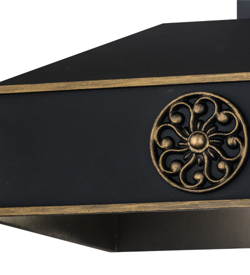 Meyda Lighting Stefano 78" 4-Light Blackwash & Gold Accents Island Pendant Light