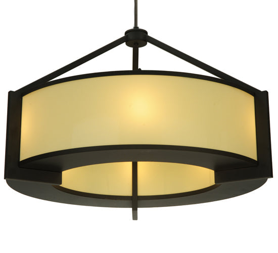 Meyda Lighting Stella 36" 6-Light Oil Rubbed Bronze Pendant Light With Provostone Idalight Shade Glass