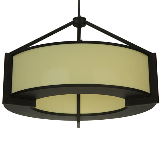 Meyda Lighting Stella 36" 6-Light Oil Rubbed Bronze Pendant Light With Provostone Idalight Shade Glass