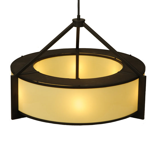 Meyda Lighting Stella 36" 6-Light Oil Rubbed Bronze Pendant Light With Provostone Idalight Shade Glass
