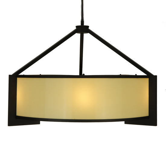 Meyda Lighting Stella 36" 6-Light Oil Rubbed Bronze Pendant Light With Provostone Idalight Shade Glass