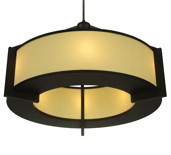 Meyda Lighting Stella 36" 6-Light Oil Rubbed Bronze Pendant Light With Provostone Idalight Shade Glass