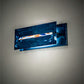 Meyda Lighting Stepping Stone 16" Transparent Blue Vanity Light With Blue & White Shade Glass