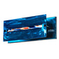 Meyda Lighting Stepping Stone 16" Transparent Blue Vanity Light With Blue & White Shade Glass
