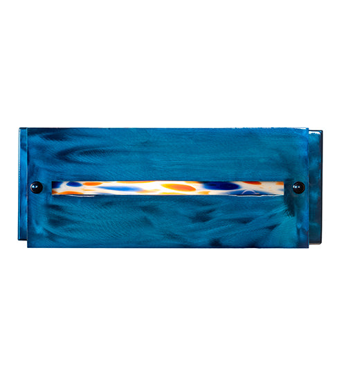 Meyda Lighting Stepping Stone 16" Transparent Blue Vanity Light With Blue & White Shade Glass