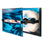 Meyda Lighting Stepping Stone 16" Transparent Blue Vanity Light With Blue & White Shade Glass