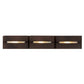 Meyda Lighting Stepping Stone 36" 3-Light Cinnamon Coffee Metallic Vanity Light With Beige Iridescent Shade Glass
