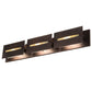 Meyda Lighting Stepping Stone 36" 3-Light Cinnamon Coffee Metallic Vanity Light With Beige Iridescent Shade Glass