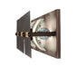 Meyda Lighting Stepping Stone 36" 3-Light Cinnamon Coffee Metallic Vanity Light With Beige Iridescent Shade Glass