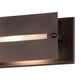 Meyda Lighting Stepping Stone 36" 3-Light Cinnamon Coffee Metallic Vanity Light With Beige Iridescent Shade Glass