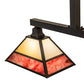 Meyda Lighting Stickley 42" 2-Light Craftsman Brown Mission Island Pendant Light With Red & Beige Shade Glass