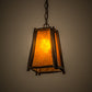 Meyda Lighting Sticks 11" Antique Copper Mini Pendant Light With Amber Mica Shade Glass