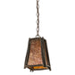 Meyda Lighting Sticks 11" Antique Copper Mini Pendant Light With Amber Mica Shade Glass