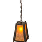 Meyda Lighting Sticks 11" Antique Copper Mini Pendant Light With Amber Mica Shade Glass