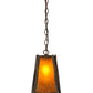 Meyda Lighting Sticks 11" Antique Copper Mini Pendant Light With Amber Mica Shade Glass