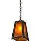 Meyda Lighting Sticks 11" Antique Copper Mini Pendant Light With Amber Mica Shade Glass
