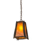 Meyda Lighting Sticks 11" Antique Copper Mini Pendant Light With Amber Mica Shade Glass