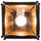 Meyda Lighting Sticks 11" Black Satin Wrought Iron Mini Pendant Light With Amber Mica Shade Glass