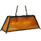 Meyda Lighting Sticks 36" 4-Light Antique Copper Island Pendant Light With Honey Amber Shade Glass