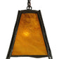 Meyda Lighting Sticks 36" 4-Light Antique Copper Island Pendant Light With Honey Amber Shade Glass