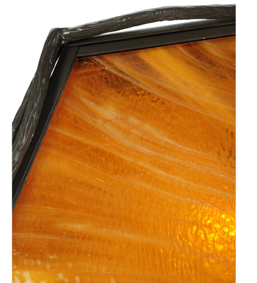 Meyda Lighting Sticks 36" 4-Light Antique Copper Island Pendant Light With Honey Amber Shade Glass