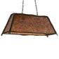 Meyda Lighting Sticks 37" 6-Light Antique Copper Island Pendant Light With Amber Mica Shade Glass