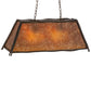 Meyda Lighting Sticks 37" 6-Light Antique Copper Island Pendant Light With Amber Mica Shade Glass