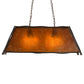 Meyda Lighting Sticks 37" 6-Light Antique Copper Island Pendant Light With Amber Mica Shade Glass