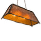 Meyda Lighting Sticks 37" 6-Light Antique Copper Island Pendant Light With Amber Mica Shade Glass