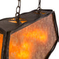 Meyda Lighting Sticks 37" 6-Light Antique Copper Island Pendant Light With Amber Mica Shade Glass