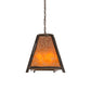 Meyda Lighting Sticks 37" 6-Light Antique Copper Island Pendant Light With Amber Mica Shade Glass