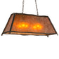 Meyda Lighting Sticks 37" 6-Light Antique Copper Island Pendant Light With Amber Mica Shade Glass