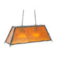 Meyda Lighting Sticks 37" 6-Light Wrought Iron Island Pendant Light With Amber Mica Shade Glass
