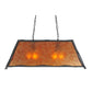 Meyda Lighting Sticks 37" 6-Light Wrought Iron Island Pendant Light With Amber Mica Shade Glass