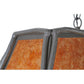 Meyda Lighting Sticks 37" 6-Light Wrought Iron Island Pendant Light With Amber Mica Shade Glass