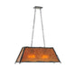 Meyda Lighting Sticks 37" 6-Light Wrought Iron Island Pendant Light With Amber Mica Shade Glass