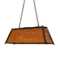 Meyda Lighting Sticks 42" 4-Light Antique Black Island Pendant Light With Honey Amber Shade Glass