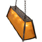 Meyda Lighting Sticks 42" 4-Light Antique Black Island Pendant Light With Honey Amber Shade Glass
